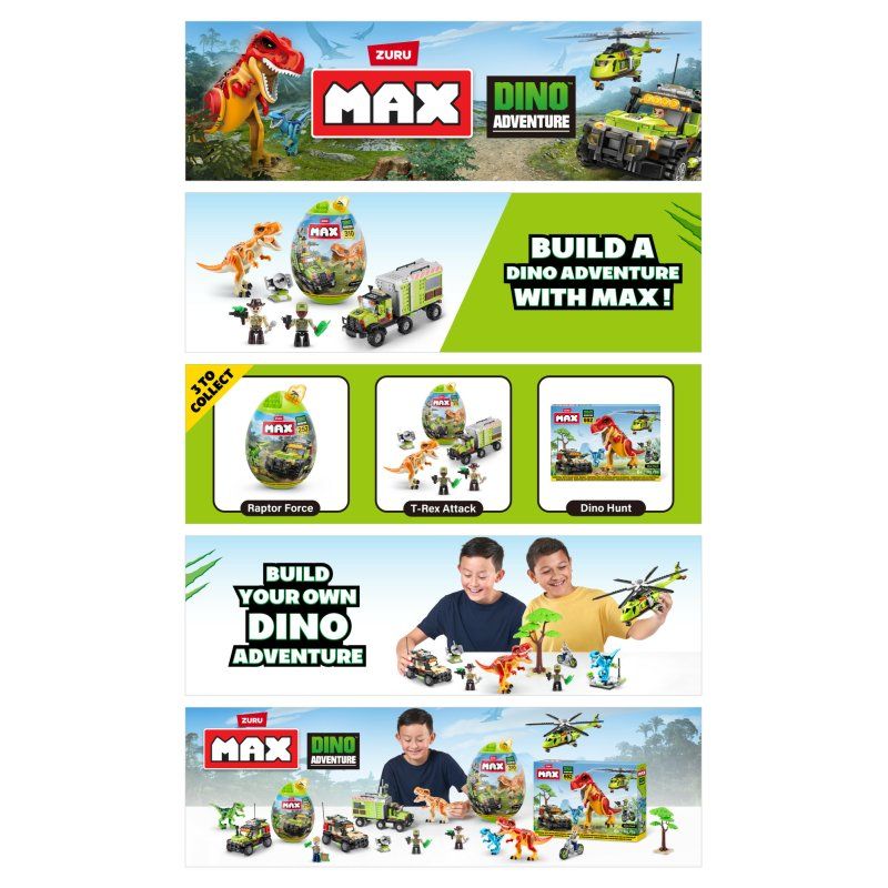 MAX Force Raptor Build More Dino Adventure (252 pièces)