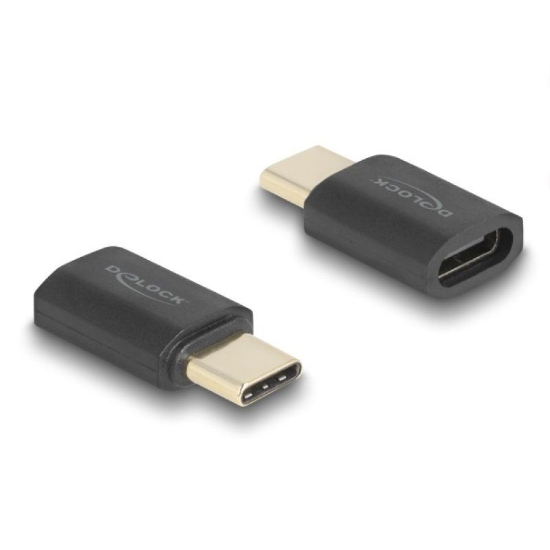 USB4 Gen 3x2 Adapter USB-C Stecker Buchse 40Gbps 8K 60Hz (anthrazit, PD 3.1 bis zu 240 Watt, Portschoner)