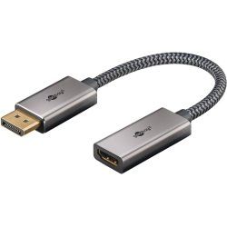 Plus DisplayPort HDMI Adapterkabel, 8K @ 60Hz (grau, 20cm, 32 Gbit/s)