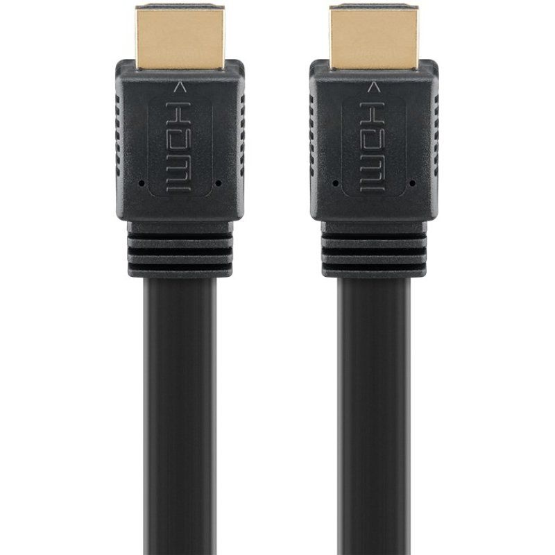 High Speed HDMI 2.1 Flachkabel mit Ethernet 8K / 60 Hz (schwarz, 1,5 Meter, 48 Gbit/s)