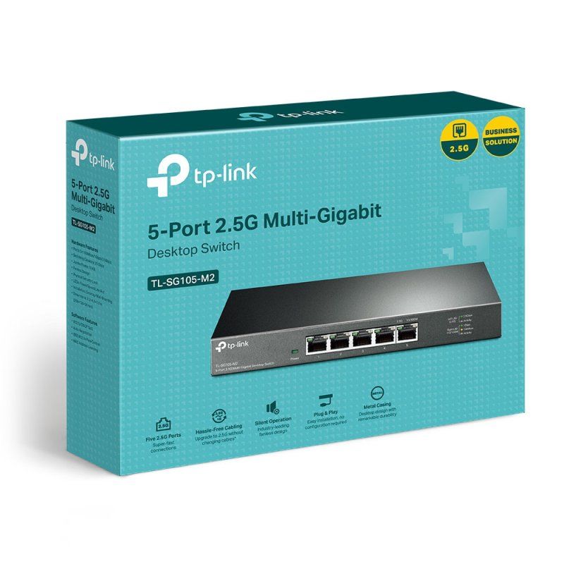 TP-Link TL-SG105-M2 commutateur réseau Non-géré 2.5G Ethernet (100/1000/2500) Noir