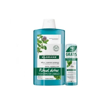 Klorane Klorane Ritual Detox Mint Shampoo For Normal Hair 400ml Mint Dry Shampoo 50ml