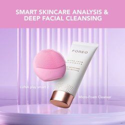 FOREO Skin Supremes LUNA Play Smart 2 Micro Foam Cleanser 100ml Facial Care Set for Women - Pink