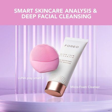 FOREO Skin Supremes LUNA Play Smart 2 Micro Foam Cleanser 100ml Facial Care Set for Women - Pink
