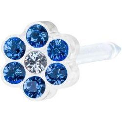 Blomdahl Floralobo Daisy 5mm Sapphire/Crystal
