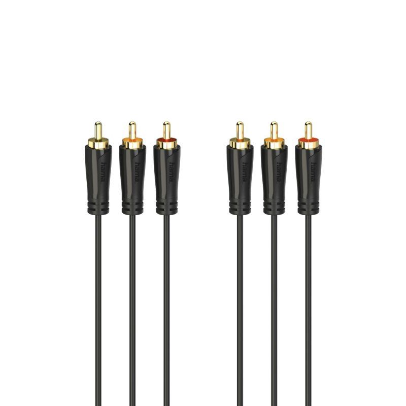 Hama 00205150 câble audio 1,5 m 3 x RCA Noir
