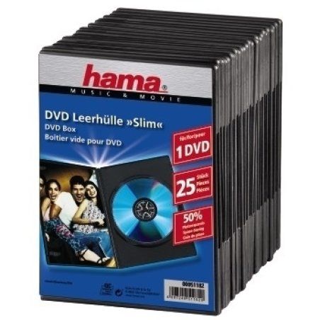 Hama DVD Slim Box 25, Black 1 discs