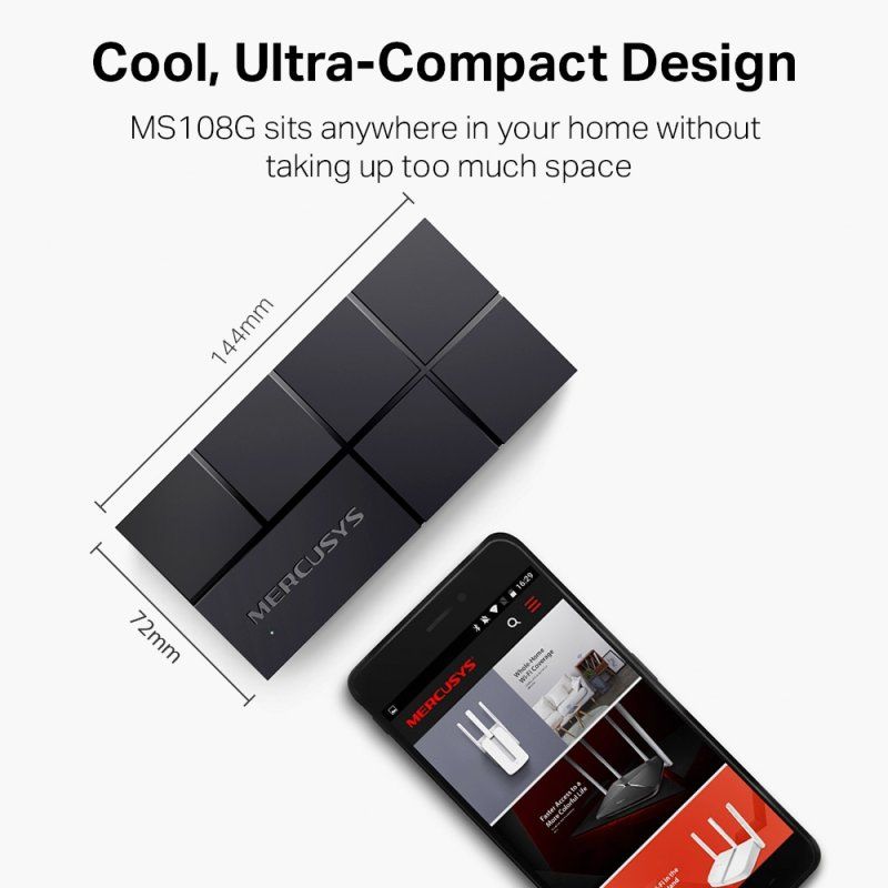 Mercusys MS108G commutateur réseau Non-géré Gigabit Ethernet (10/100/1000) Noir