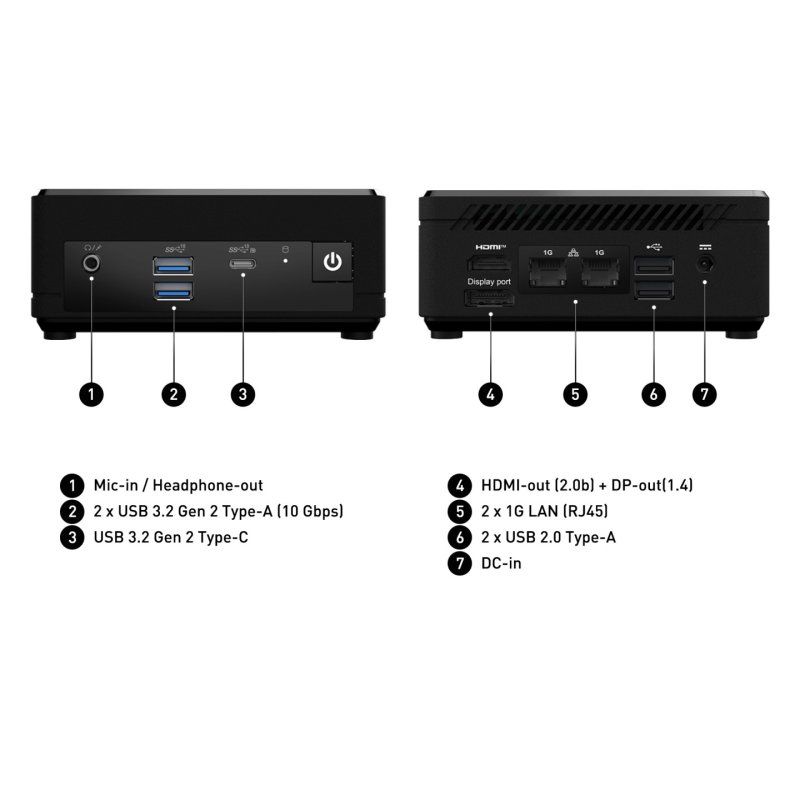 MSI Cubi N ADL S Intel N100 Barebone, NUC, SFF, Mini Computer, HTPC, (NO RAM, NO Storage, NO OS), Fanless/UHD