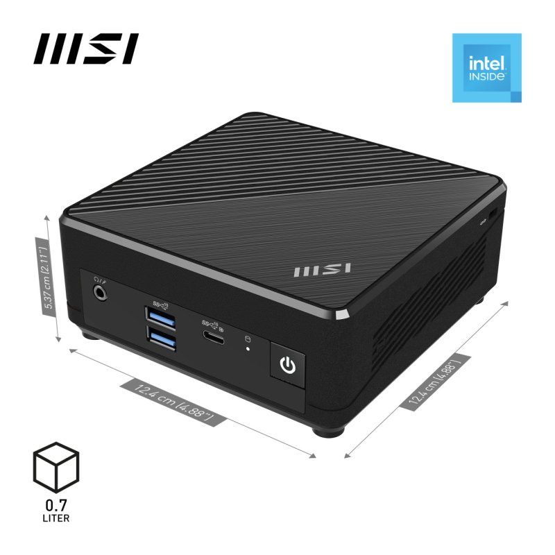MSI Cubi N ADL Intel N100 Barebone, NUC, SFF, Mini Computer, HTPC, (NO RAM, NO Storage, NO OS), UHD Graphics/Type