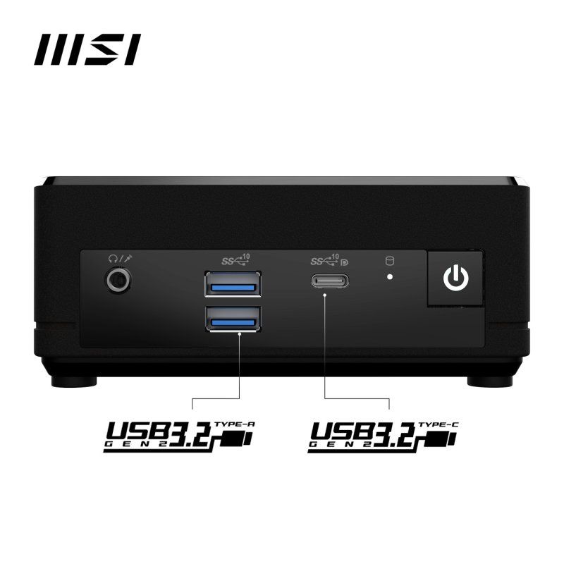 MSI Cubi N ADL N200 BB barebone PC/ poste de travail 0.66L sized PC Noir Intel SoC 3,7 GHz