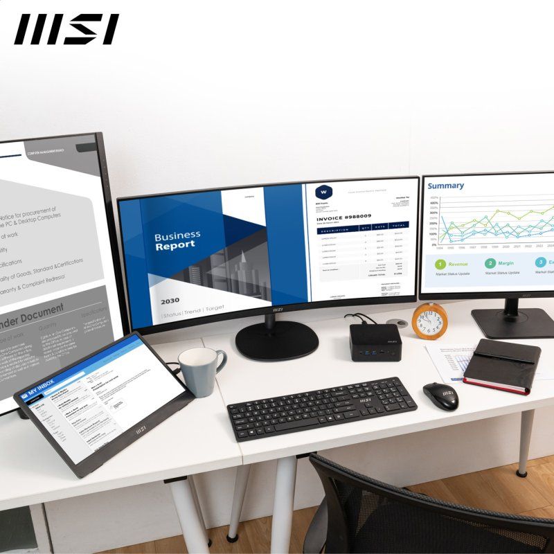 MSI Cubi NUC 13MQG I5 1345U VPRO BB barebone PC/ poste de travail 0.84L sized PC Noir Intel SoC 3,5 GHz