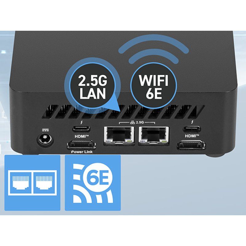 MSI Cubi NUC AI 1UMG Intel Core Ultra 7 155H, Barebone, NUC, SFF, Mini Computer, HTPC, (NO RAM, NO Storage, NO OS),