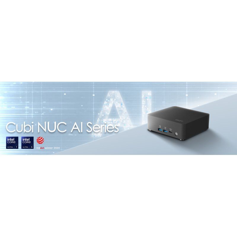MSI Cubi NUC AI 1UMG Intel Core Ultra 7 155H, Barebone, NUC, SFF, Mini Computer, HTPC, (NO RAM, NO Storage, NO OS),