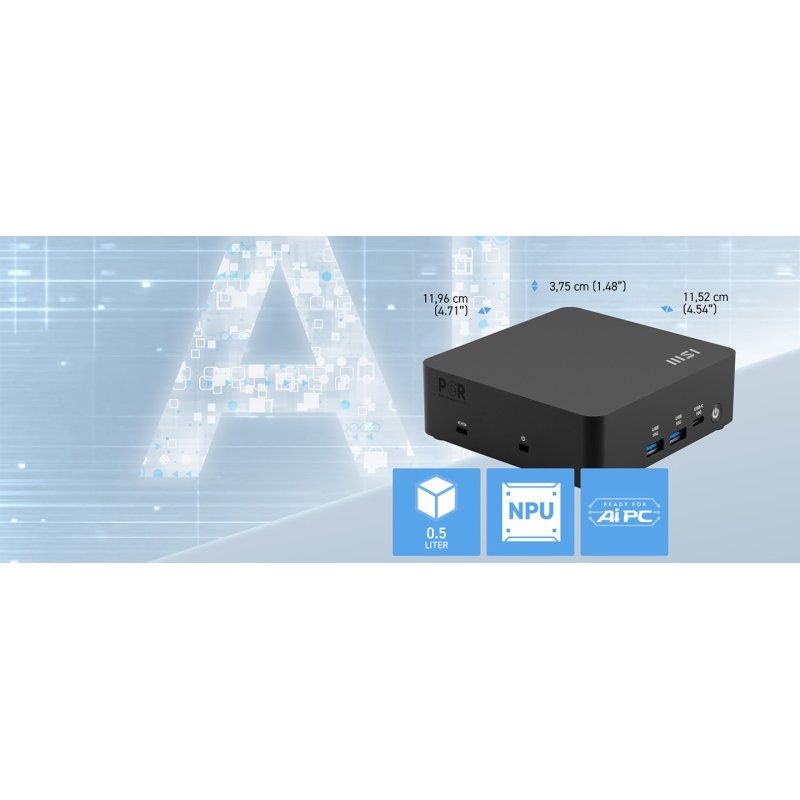 MSI Cubi NUC AI 1UMG i7 155H BB Cube Noir BGA 2049 1,4 GHz