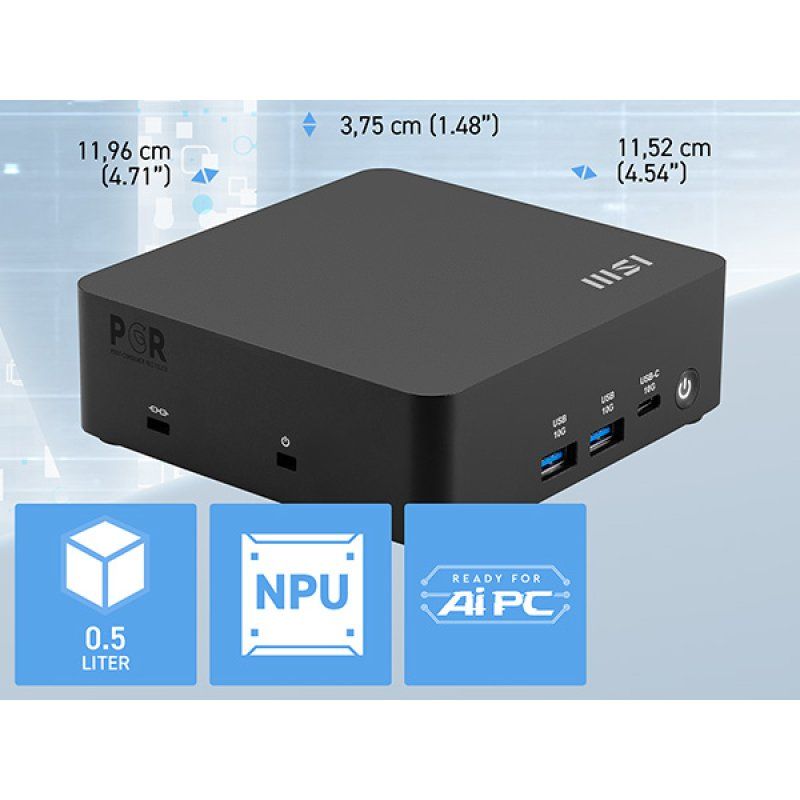 MSI Cubi NUC AI 1UMG i7 155H BB Cube Noir BGA 2049 1,4 GHz
