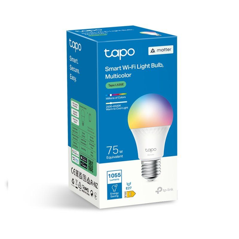 TP-Link Tapo Smart Light Bulb, Multicolor,Matter