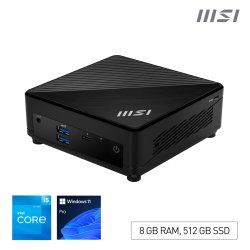 MSI Cubi 5 12M i5 1235U FS 8GB 512GB W11P Intel Core™ i5 i5-1235U 8 Go DDR4-SDRAM 512 Go SSD Windows 11 Pro Mini PC