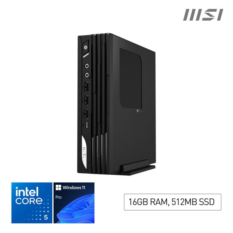 MSI Pro DP21 14M i5 14400 FS 16GB 512GB W11P Intel Core™ i5 i5-14400 16 Go DDR5-SDRAM 512 Go SSD Windows 11 Pro SFF