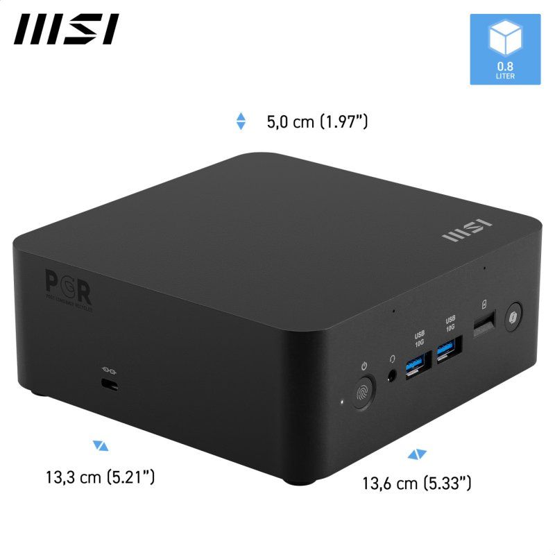 MSI Cubi NUC AI 2MG Intel Core Ultra 7 258V, Desktop PC, NUC, SFF, Mini Computer, HTPC, (32GB RAM, 1TB Storage,