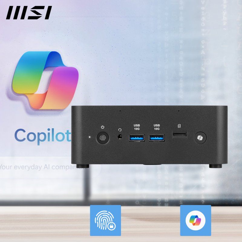 MSI Cubi NUC AI 2MG Intel Core Ultra 7 258V, Desktop PC, NUC, SFF, Mini Computer, HTPC, (32GB RAM, 1TB Storage,