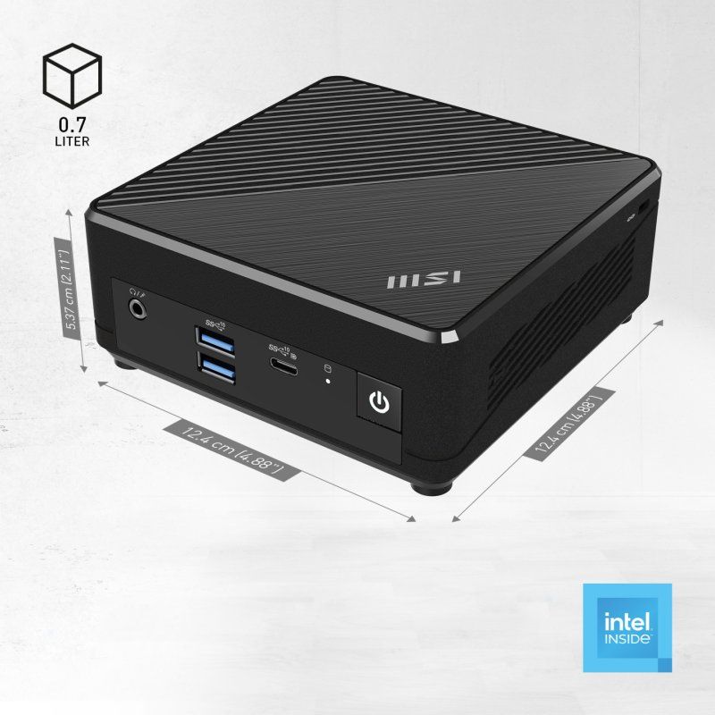 MSI Cubi N ADL Intel N100 Desktop PC, NUC, SFF, Mini Computer, HTPC, (4GB RAM, 128GB SSD, Windows 11 PRO), UHD