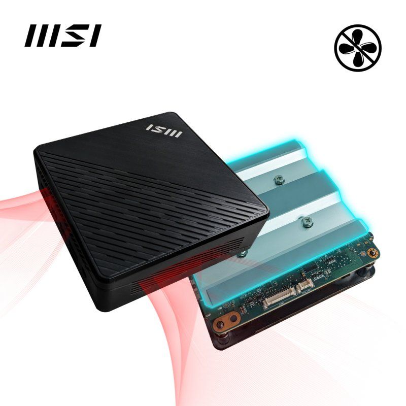 MSI Cubi N ADL S N100 FS 4GB 128GB Intel N 4 Go DDR4-SDRAM 128 Go SSD Windows 11 Pro Mini PC Noir