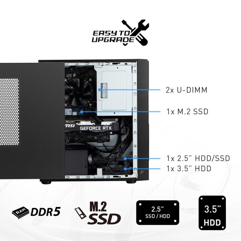 MSI Pro DP180 14A Intel Core 5 14400, Desktop PC, DP180 14A, SFF, Mini Computer, HTPC, (16GB RAM, 512GB Storage,