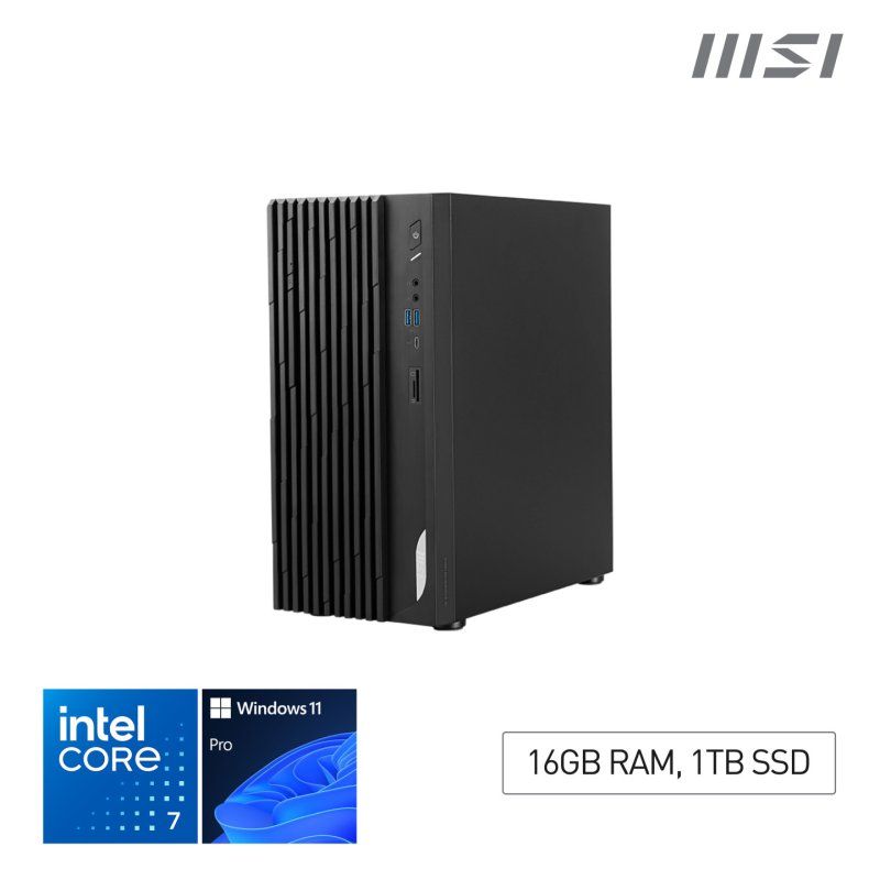 MSI Pro DP180 14A i7 14700 FS 16GB 1TB W11P Intel Core™ i7 i7-14700 16 Go DDR5-SDRAM 1 To SSD Windows 11 Pro Mini