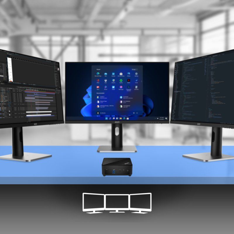 MSI Cubi 5 12M Intel Core i7 1255U Desktop PC, NUC, SFF, Mini Computer, HTPC, (16GB RAM, 512GB SSD, Windows 11 PRO),