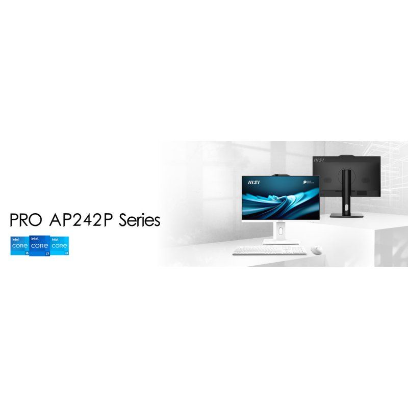 MSI Pro AP242P 14M Intel Core i3 14100 All in One PC, (8GB RAM, 256GB SSD, Windows 11PRO), 23.8 Inch IPS Screen/UHD