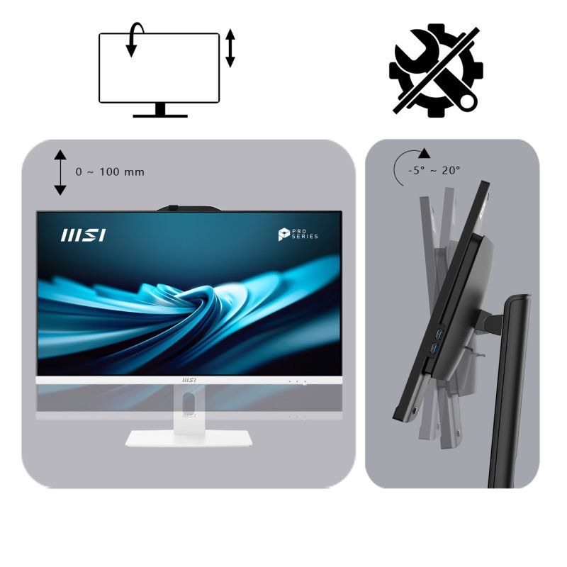 MSI Pro AP242P 14M Intel Core i3 14100 All in One PC, (8GB RAM, 256GB SSD, Windows 11PRO), 23.8 Inch IPS Screen/UHD