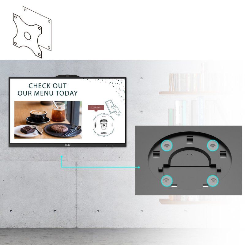 MSI Pro AP242P 14M Intel Core i3 14100 All in One PC, (8GB RAM, 256GB SSD, Windows 11PRO), 23.8 Inch IPS Screen/UHD