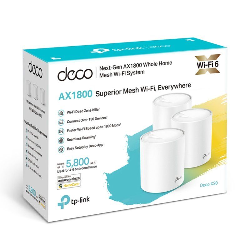 TP-Link Deco X20 (3-pack) Bi-bande (2,4 GHz / 5 GHz) Wi-Fi 5 (802.11ac) Blanc 2 Interne