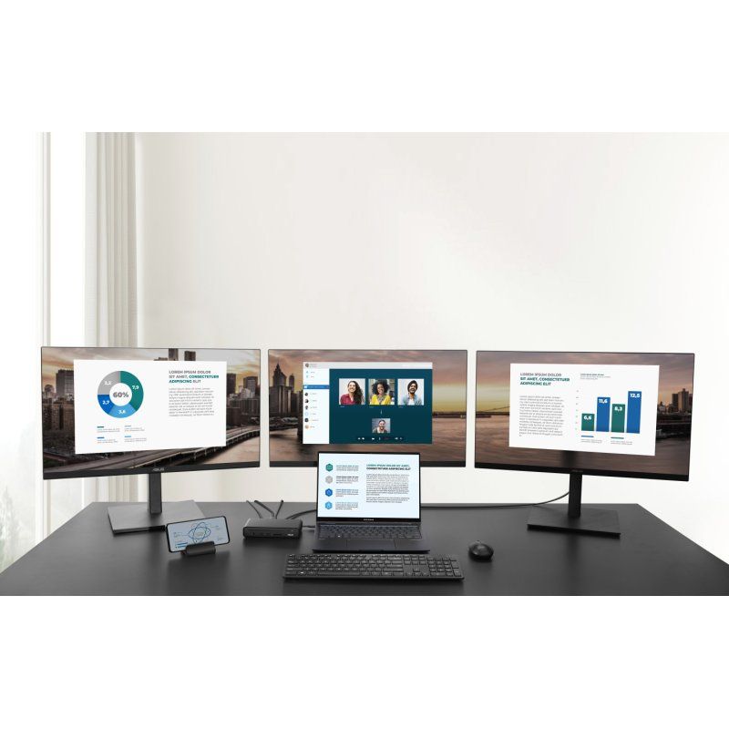 ASUS Triple Display USB-C Dock DC300 Station d'accueil USB 3.2 Gen 2 (3.1 Gen 2) Type-C Noir