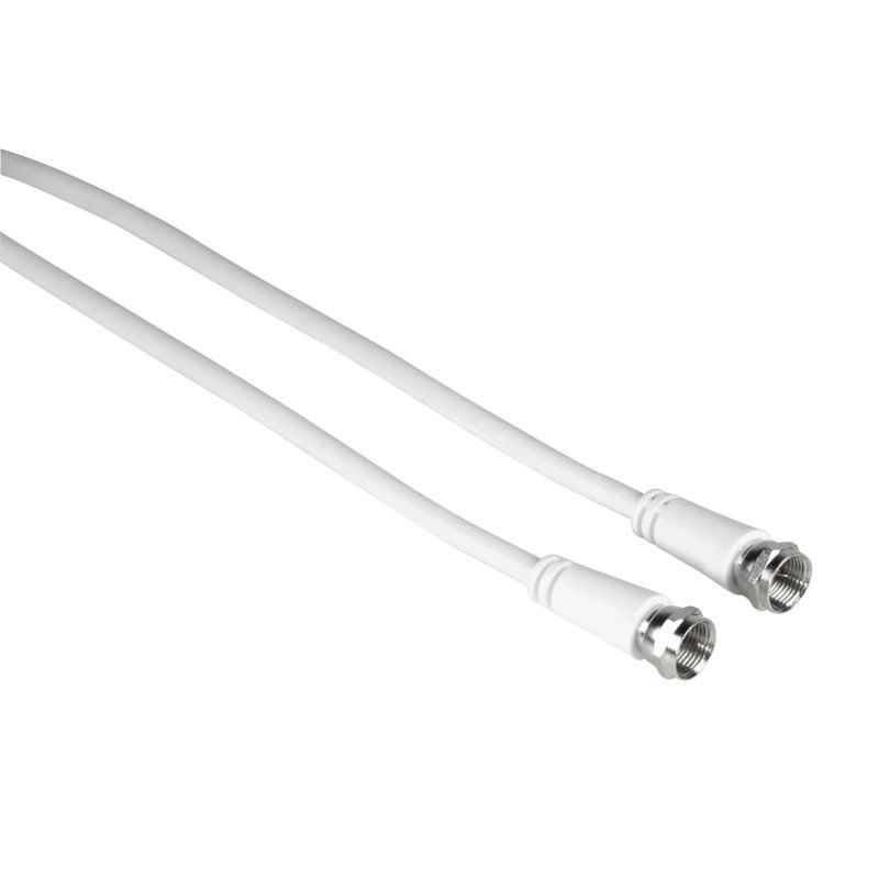 SAT CABLE F-PLUG 5M 75DB WHITE
