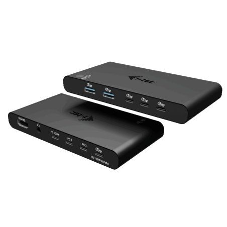 I-TEC KVM HDMI DOCK FOR 2 HOSTS POWER DELIVERY 2X 100W
