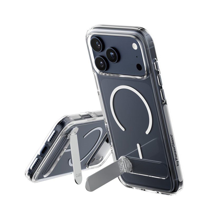 PanzerGlass CARE™ by Case Transparent w. Kickstand & MagSafe iPhone 17 Pro Max coque de protection pour téléphones