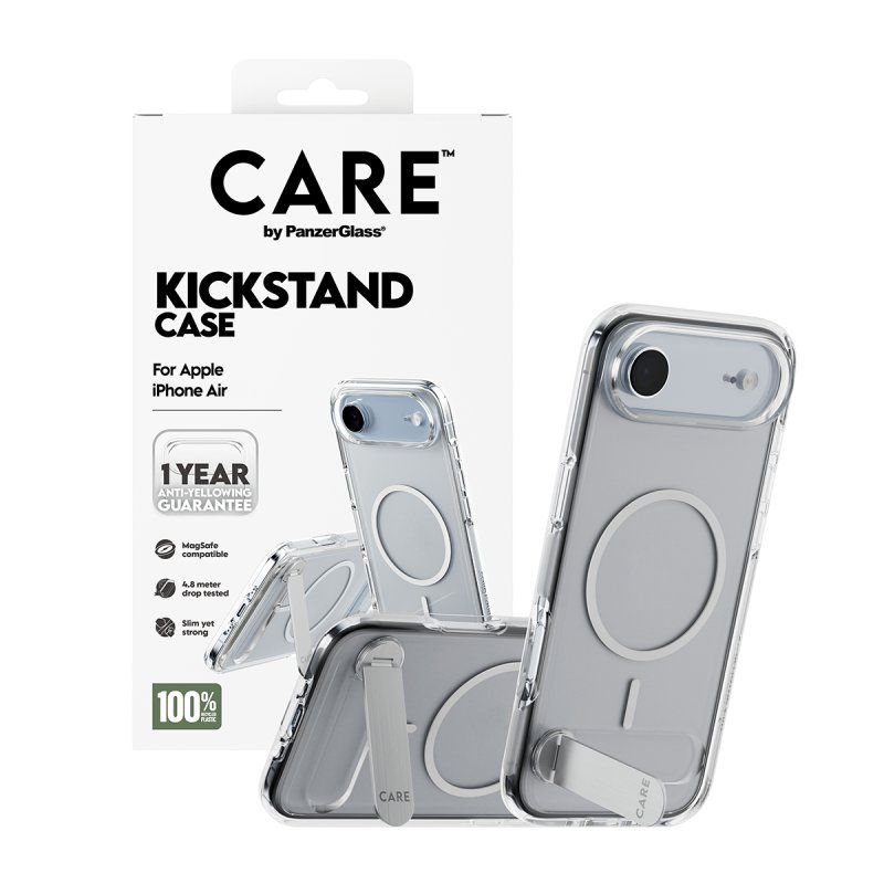 PanzerGlass - CARE Feature Case Transparent w. Kickstand & MagSafe - iPhone Air
