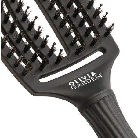 Olivia Garden Fingerbrush Care Iconic Medium Full Black Detangling Brush
