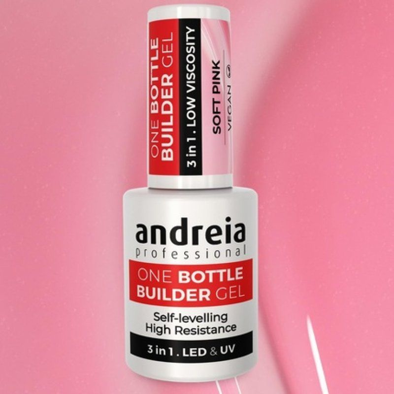 Andreia Professional Gel Builder Nail Construction Triphasic 3 in 1 Low Viscosity LED & UV Builder Gel in a Bottle Nail