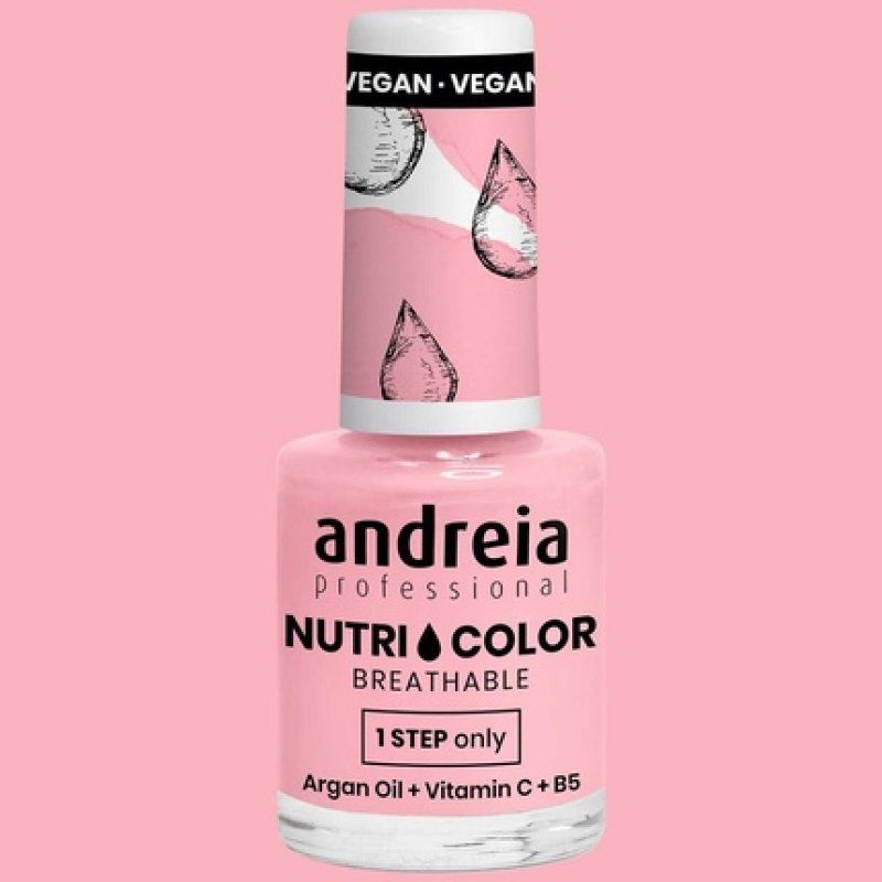 Andreia Professional NutriColor Breathable Nail Polish Vegan and Cruelty-Free DIY Nail Art with Long Lasting Gloss