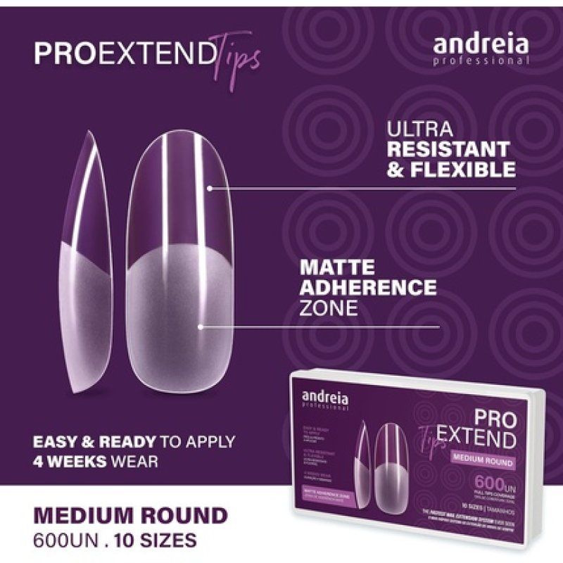 Andreia Professional Nail Tips for Gel Extensions - False Nail Tips