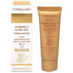 L'Erbolario Face Protection Cream with Vitamin C & 24k Gold Light Tone 50ml