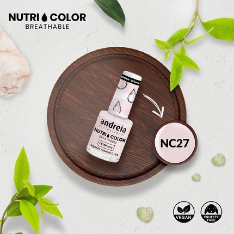 Andreia Professional NutriColor Breathable Nail Polish Vegan and Cruelty-Free DIY Nail Art with Long Lasting Gloss