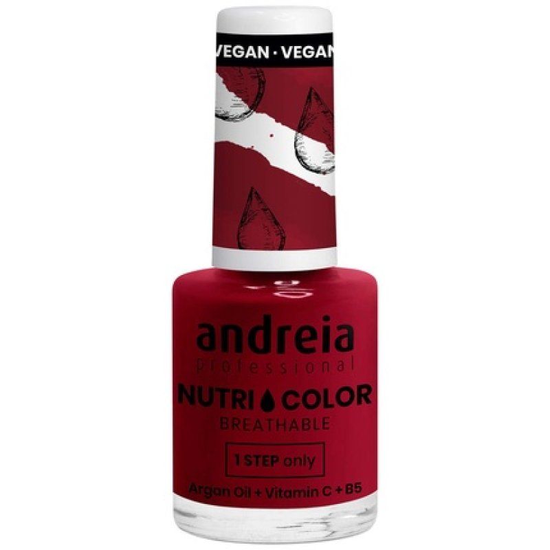 Andreia Professional NutriColor Breathable Nail Polish Vegan and Cruelty-Free Nail Art Polish with Long-Lasting Glossy