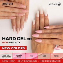 Andreia Professional Hard Nail Gel Biphasic 2 in 1 LED and UV Gel Nail Builder High Viscosity for Strong Nails Tips and