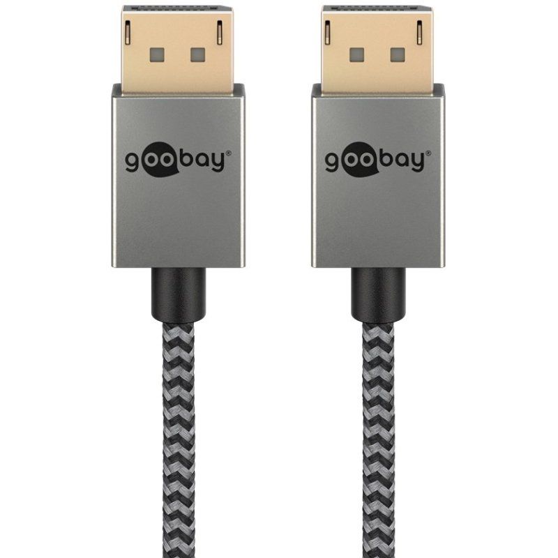 Goobay 77444 DisplayPort cable 1 m Black, Silver