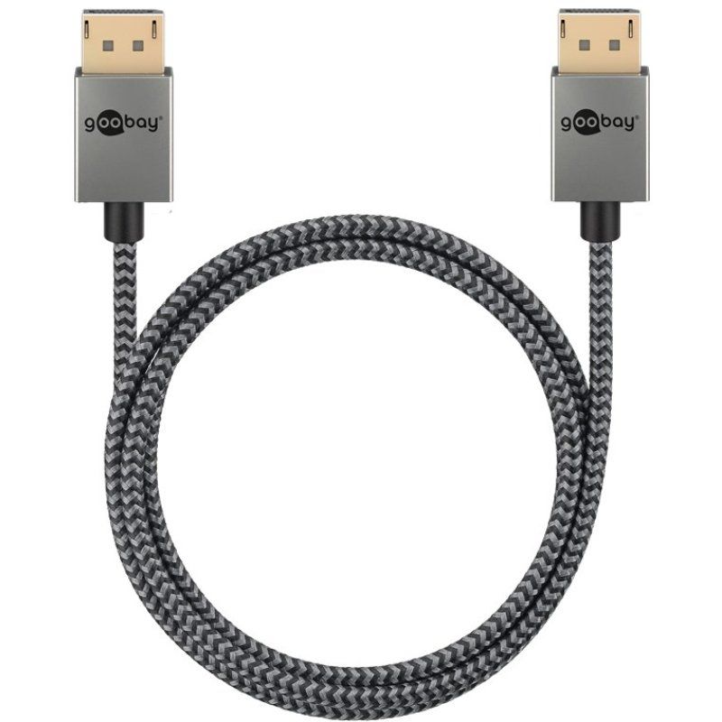 Goobay 77444 DisplayPort cable 1 m Black, Silver