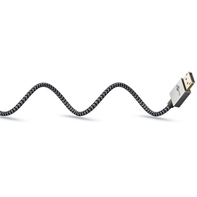 Goobay 77444 DisplayPort cable 1 m Black, Silver